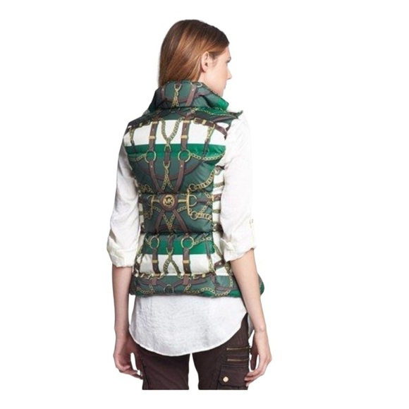 Michael Kors Puffer Vest Equestrian Print - Size XXS - Picture 12 of 14